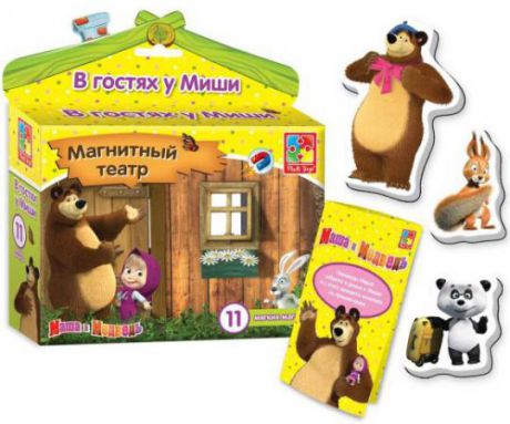 Магнитный театр Vladi toys "Маша и Медведь: В гостях у Миши" 11 предметов VT3206-21