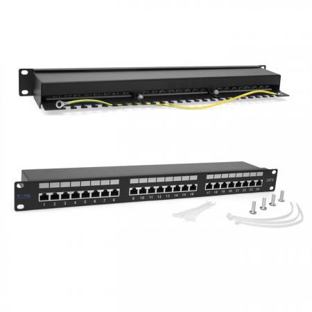 Патч-панель 19&quot;, 24 порта RJ-45, категория 6, STP, 1U, TWT