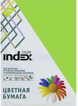 Цветная бумага Index Color IC66/100 A4 100 листов салатовый