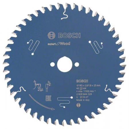 Пильный диск BOSCH EXP WO 165x20-48T (2.608.644.024) Ф165х20мм 48 зуб.