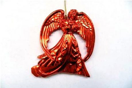 Елочные украшения Winter Wings "Ангел" 12.5х7см 1 шт красный пластик N181636