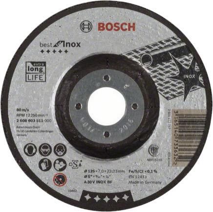 Круг зачистной BOSCH Best for Inox 125x7x22 (2.608.603.511) по нержавеющей стали