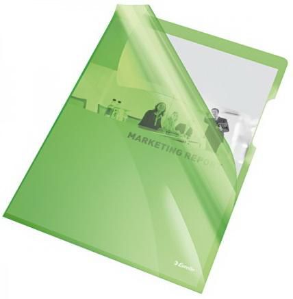 Папка- уголок ESSELTE 150 мкм, глянцевые зеленые, цена за штуку