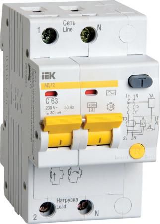Выключатель автоматический дифференциального тока ИЭК 2п 25А/30мА АД-12 MAD10-2-025-C-030