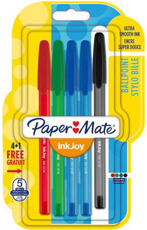 Набор шариковых ручек Paper Mate InkJoy 5 шт разноцветный в ассортименте
