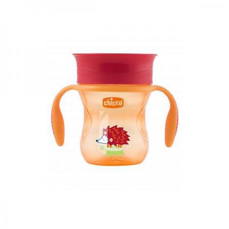 Чашка-поильник Chicco Perfect Cup (носик 360), 12 мес.+, 266 мл, цвет красный, рисунок ёжик
