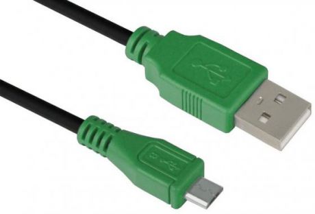 Кабель microUSB 1м Green Connection GCR-UA1MCB1-BB2S-1.0m круглый черный/зеленый