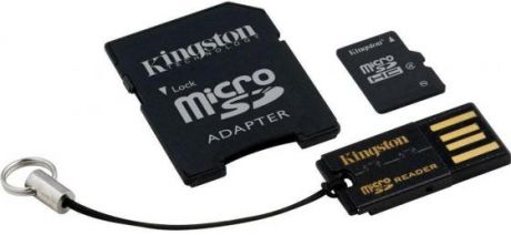 Карта памяти Micro SDHC 8GB Class 4 Kingston MBLY4G2/8GB + адаптер SD