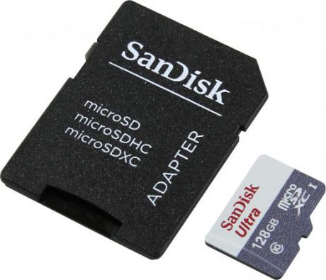 Карта памяти Micro SDXC 128Gb Class 10 Sandisk SDSQUNS-128G-GN6TA + адаптер SD