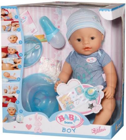Кукла ZAPF Creation Baby born мальчик 43 см пьющая плачущая 822-012
