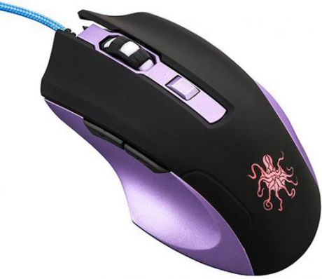 Мышь проводная QUMO Kraken M30 чёрный фиолетовый USB
