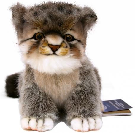 Мягкая игрушка котенок Hansa Котенок манула 7299 17 см серый текстиль искусственный мех пластик
