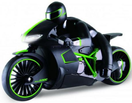 Мотоцикл на радиоуправлении 1toy Мотоцикл с гонщиком зелёный пластик
