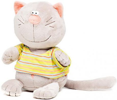 Мягкая игрушка кот ORANGE Батон 20 см серый искусственный мех синтепон MC2370/20B