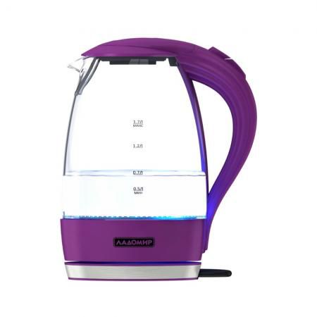 Чайник электрический Ладомир 104 2000 Вт фиолетовый 1.7 л пластик/стекло
