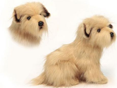 Мягкая игрушка собака Hansa Норфолкский терьер 23 см бежевый искусственный мех 4126
