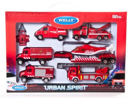 Игровой набор Welly Пожарная служба 6 шт красный 99610-6B