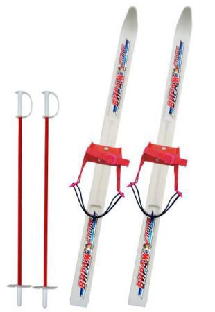 Лыжи детские Вираж-спорт с палками пластиковые 100см 36105