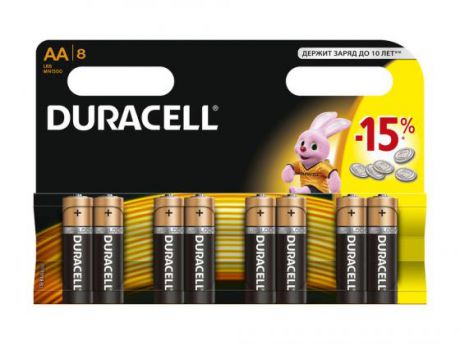 Батарейки Duracell MN1500 LR6 AA 8 шт