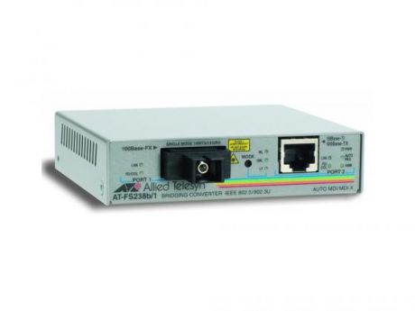 Медиаконвертер Allied Telesis AT-FS238B/1-60 Single-fiber 10/100M bridging converter with 1550Tx/1310Rx 15km reach