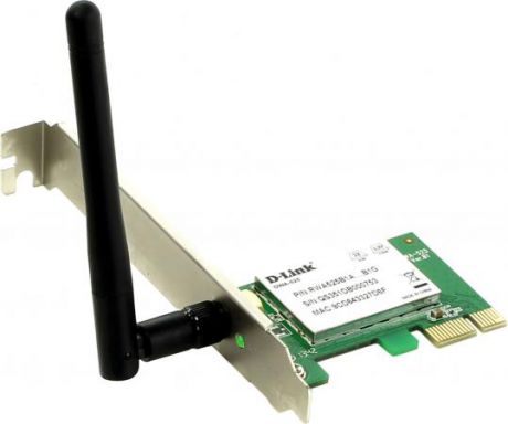 Беспроводной PCI-E адаптер D-Link DWA-525/B1A 802.11b/g/n 150Mbps 2.4GHz WEP WPA WPA2