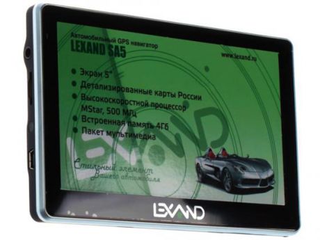 Навигатор LEXAND SA5 HD 5" 800х480 4Gb microSD черный Navitel