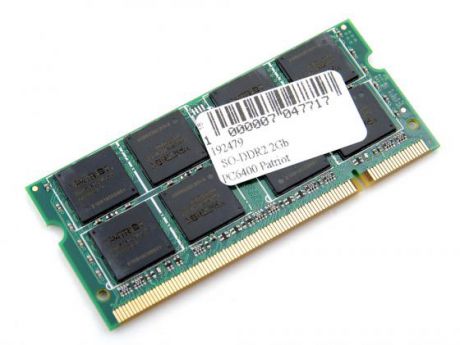 Оперативная память для ноутбуков SO-DDR2 2Gb PC6400 800MHz Patriot PSD22G8002S