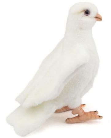Мягкая игрушка птица Hansa Белый голубь 20 см белый искусственный мех 5434