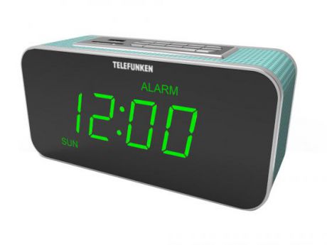 Часы с радиоприемником Telefunken TF-1503U зелено-голубой