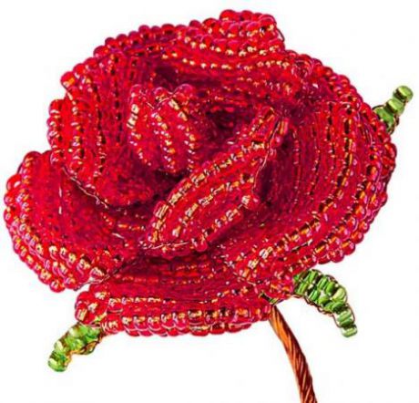 Набор для творчества Клевер Цветы из бисера Алая роза АА 05-602