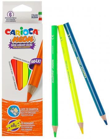 Набор карандашей-текстовыделителей деревянных Carioca Neon, 6 цветов, в картонной коробке с европод