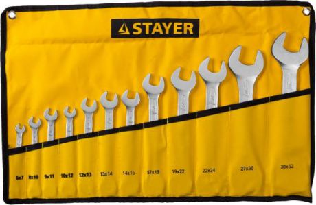 Набор рожковых ключей STAYER 27035-H12 (6 - 32 мм) 12 шт.