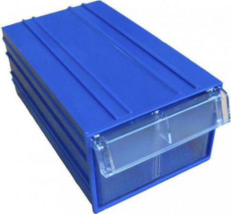Короб СТЕЛЛА С-2 синий/ прозрачный пластик 140х250х100мм
