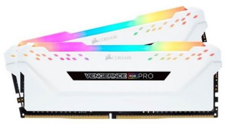 Модуль памяти DDR4 Corsair 16Gb KIT (8GbX2) 3000MHz CL15 [CMW16GX4M2C3000C15W] VENGEANCE RGB PRO WHITE