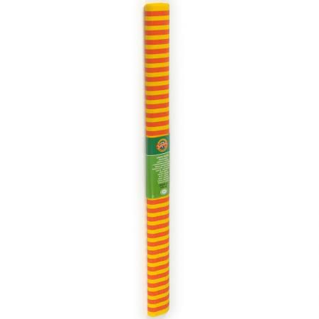 Креп-бумага Koh-I-Noor,желто-красная полоска, 2000х500 мм