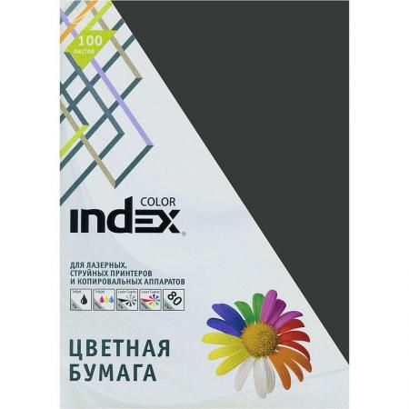 Бумага цветная Index Color, 80гр, А4, черный (99), 100л