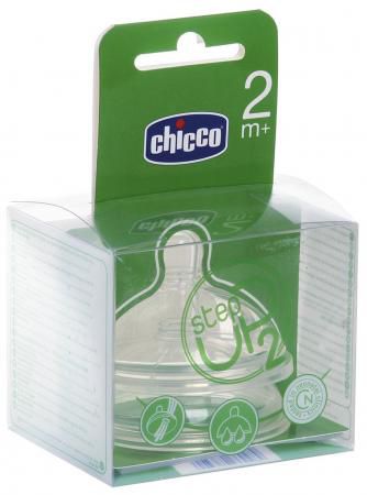 Соска Chicco Соска Chicco Step Up средний поток с 2 мес 2 шт силикон ортодонтическая от 2 месяцев прозрачный