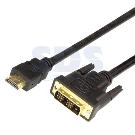 Шнур HDMI - DVI-D gold 2М с фильтрами REXANT 10шт