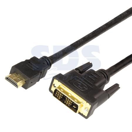 Шнур HDMI - DVI-D gold 5М с фильтрами REXANT