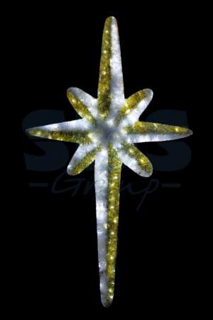 Фигура "Звезда 8-ми конечная", LED подсветка высота 120см, бело-золотая NEON-NIGHT