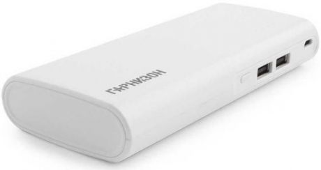 Гарнизон GBP-110W Портативный аккумулятор 10000мА/ч, 2 USB, 2.4A, белый