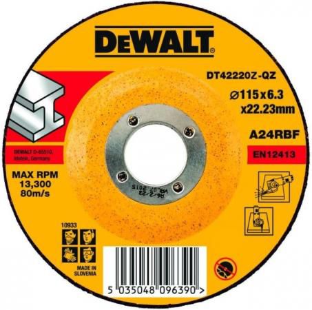 Круг зачистной DEWALT DT42320Z-QZ Ф125х6.3мм по металлу INDUSTRIAL тип 27