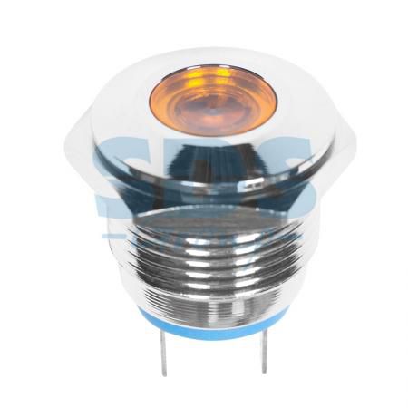 Индикатор металл O16 220В подсв/желтая LED REXANT