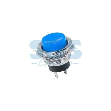 Выключатель-кнопка металл 250V 3А (2с) (ON)-OFF O16.2 синяя REXANT