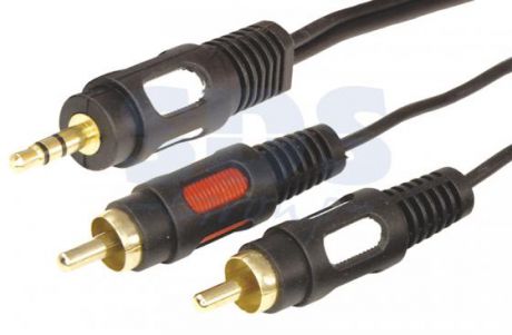Шнур 3.5 Stereo Plug - 2RCA Plug 10М (GOLD) REXANT (PL-3431)