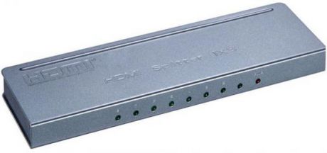 Разветвитель Orient HSP0108H-mini, HDMI 4K Splitter 1-8, HDMI 1.4/3D, UHDTV 4K(3840x2160)/HDTV1080p/1080i/720p, HDCP1.2, внешний БП 5В/1.5A, метал.кор