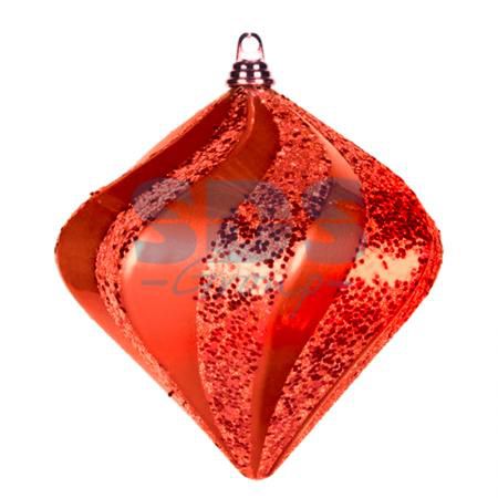 Елочная фигура "Алмаз", 15 см, цвет красный