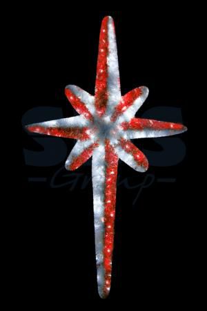 Фигура "Звезда 8-ми конечная", LED подсветка высота 120см, красно-белая NEON-NIGHT