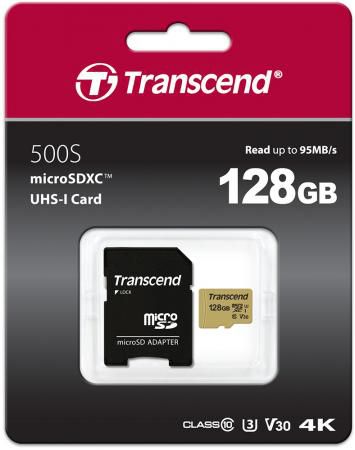 Transcend 128GB microSDXC Class 10 UHS-I U1 V30 R95, W60MB/s with adapter