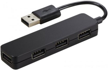 Разветвитель USB 2.0 HAMA 00012324 4 x USB 2.0 черный